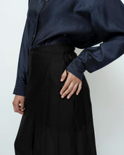 Mijeong Park Black Organza Wrap Skirt