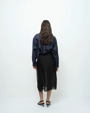 Mijeong Park Black Organza Wrap Skirt