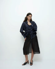 Mijeong Park Black Organza Wrap Skirt