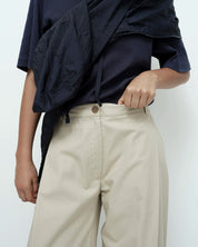 Mijeong Park Beige Cotton Barrel Leg Pants
