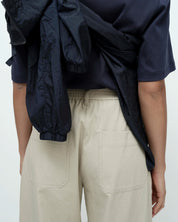 Mijeong Park Beige Cotton Barrel Leg Pants