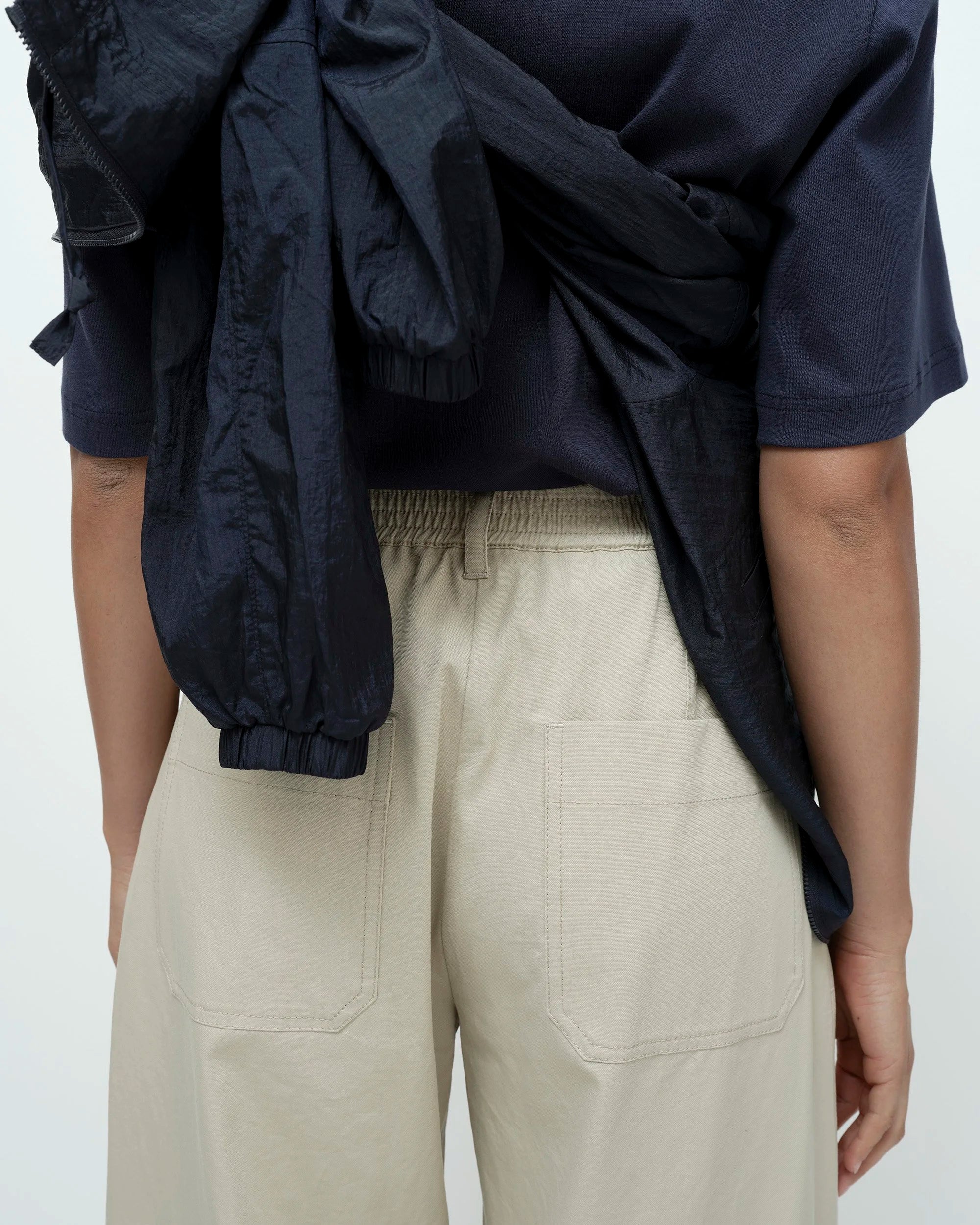Mijeong Park Beige Cotton Barrel Leg Pants