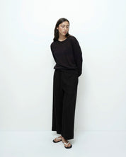 Mijeong Park Black Linen Blend Cropped Pants