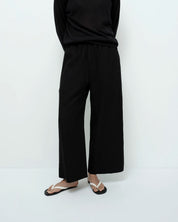 Mijeong Park Black Linen Blend Cropped Pants