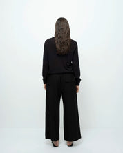 Mijeong Park Black Linen Blend Cropped Pants