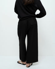 Mijeong Park Black Linen Blend Cropped Pants