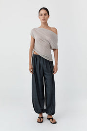 St. Agni Silk Adjustable Balloon Pants in Washed Black