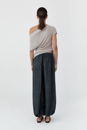 St. Agni Silk Adjustable Balloon Pants in Washed Black