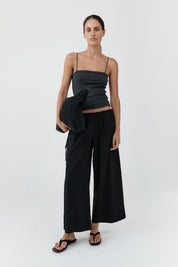 St. Agni Charcoal Melange Organic Cotton Square Neck Cami