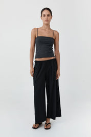 St. Agni Charcoal Melange Organic Cotton Square Neck Cami