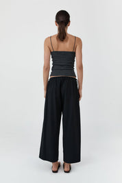 St. Agni Charcoal Melange Organic Cotton Square Neck Cami