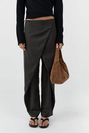 St. Agni Suede Large Bon Bon Bag in Toffee