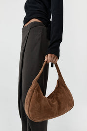 St. Agni Suede Large Bon Bon Bag in Toffee