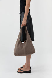St. Agni Suede Soft Bag in Pebble Grey
