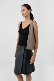 St. Agni Suede Soft Bag in Pebble Grey