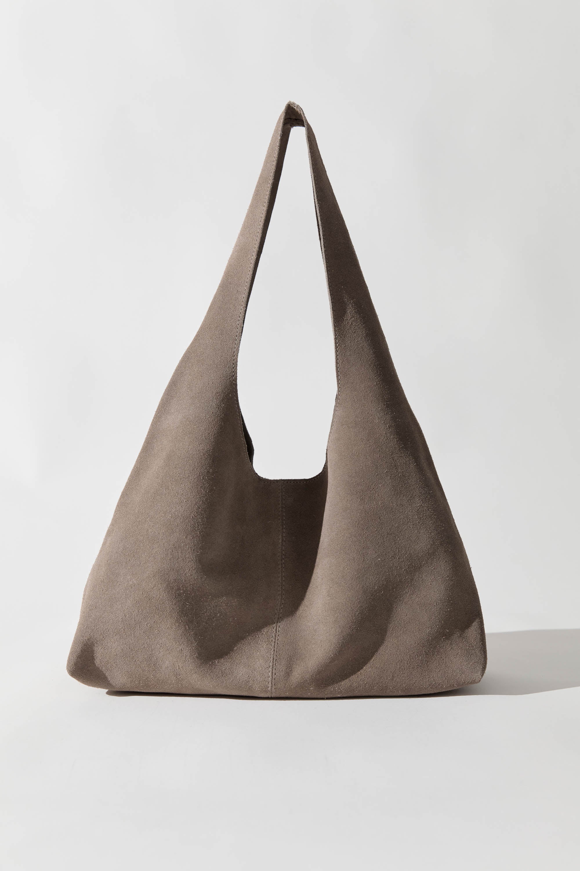 St. Agni Suede Soft Bag in Pebble Grey