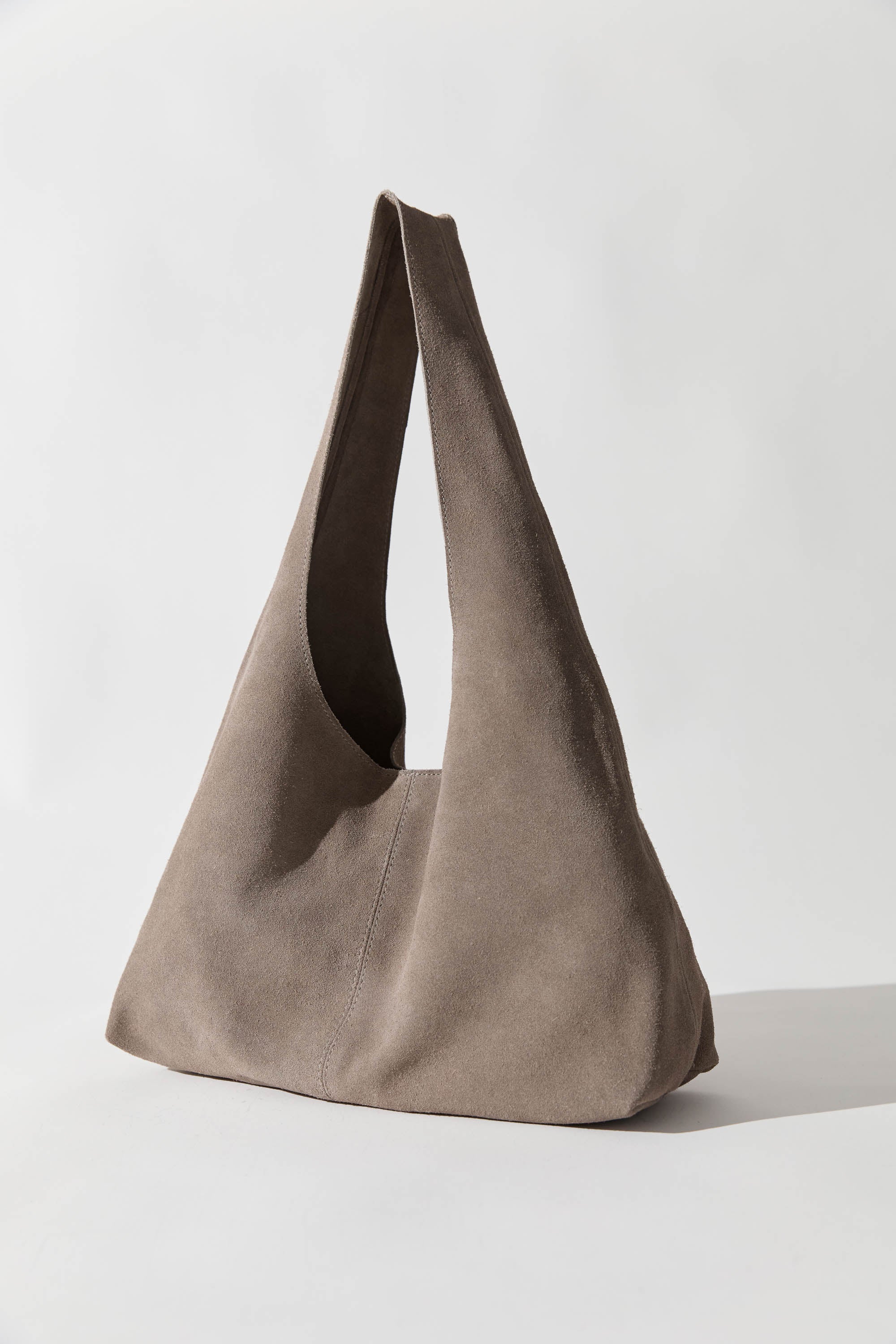 St. Agni Suede Soft Bag in Pebble Grey