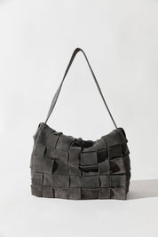 St. Agni Suede Woven Envelope Mini Tote in Steel