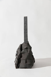 St. Agni Suede Woven Envelope Mini Tote in Steel