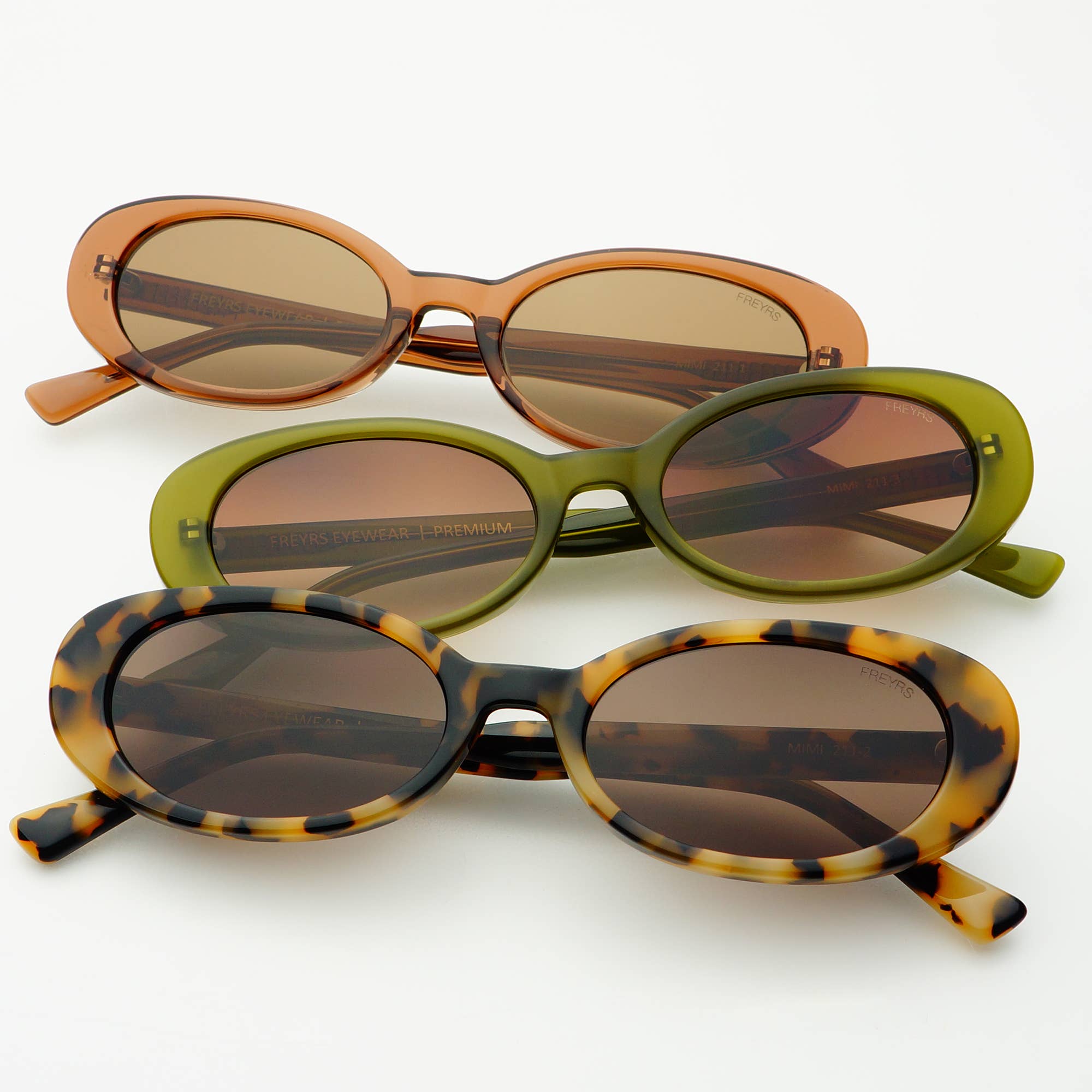 FREYRS Eyewear Mimi Oval Sunglasses - Olive
