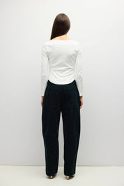 White Wide Neck Janel Top