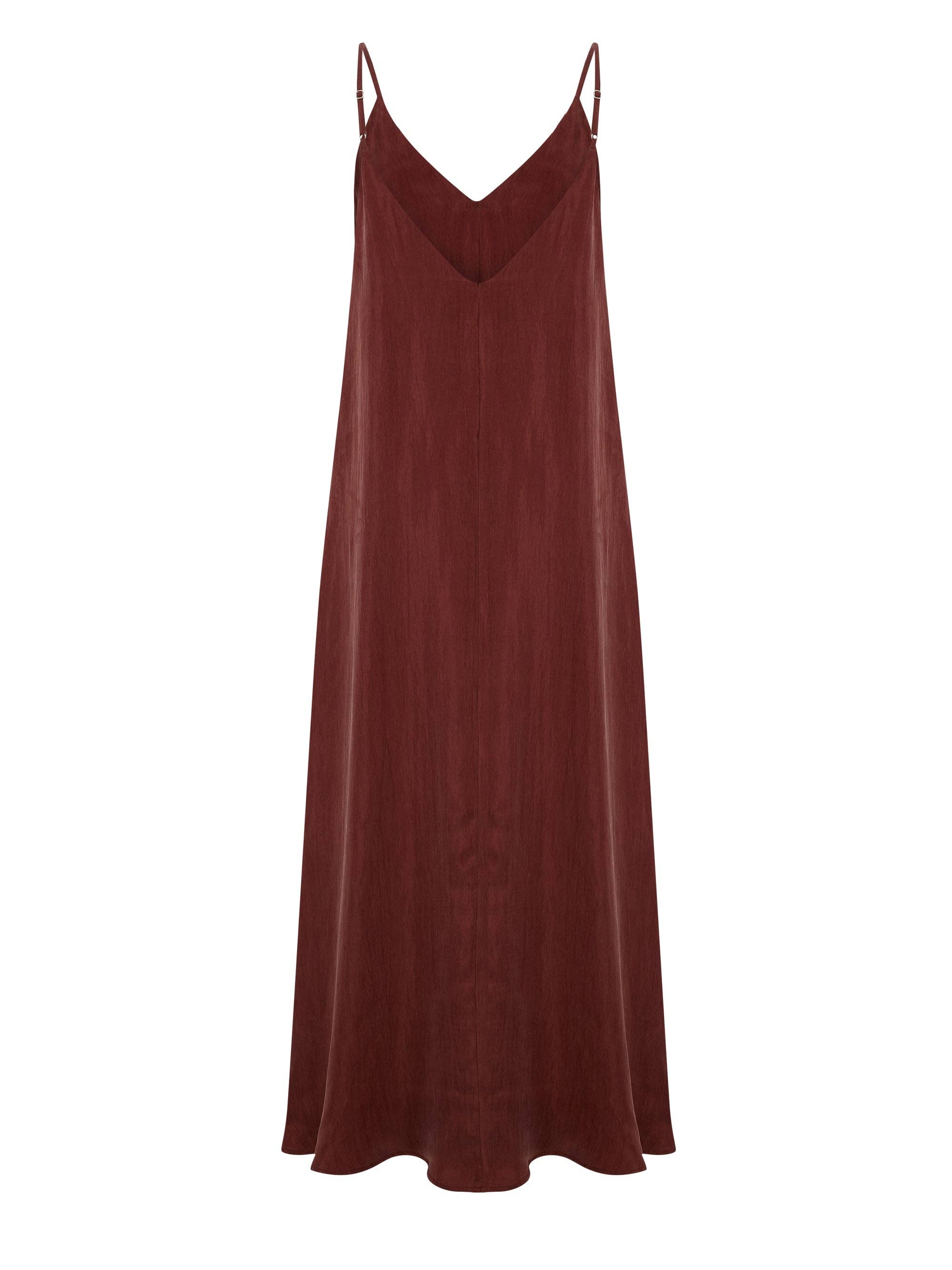 The Handloom Burgundy Lucid Flow Maxi Dress