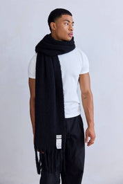 Black Reykjavik Merino Wool Scarf