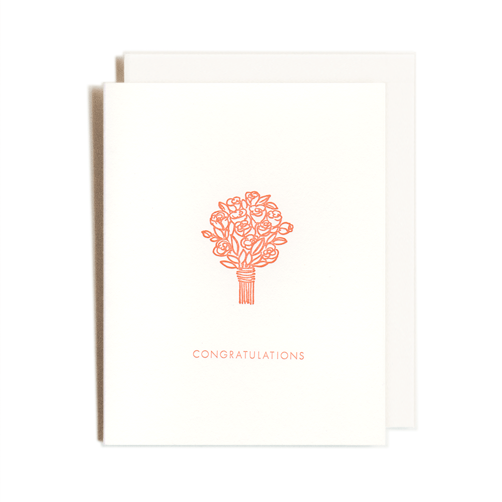 Homework Letterpress Studio Congratulations Bouquet Card