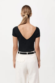 St. Agni Jet Black Organic Cotton Ballet Top