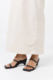 St. Agni Black Double Strap Arc Wedge