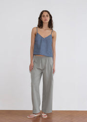 Deiji Studios Sage Grey Pleat Pant