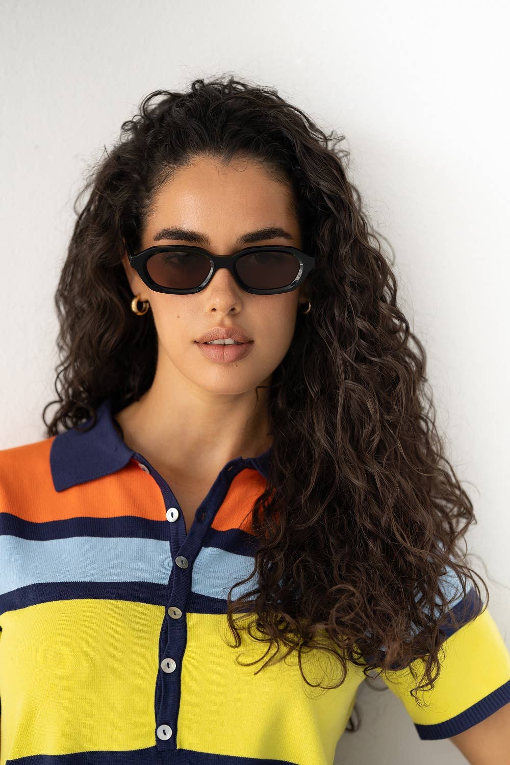 Tokyo Acetate Rectangular Sunglasses - Black/Brown