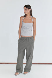 Deiji Studios Hem Toggle Pants in Moss Stripe