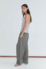 Deiji Studios Hem Toggle Pants in Moss Stripe