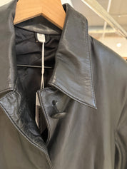 Vintage Black Leather Longline Jacket