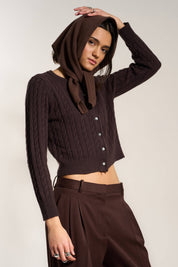 Chocolate Handkerchief Scarf