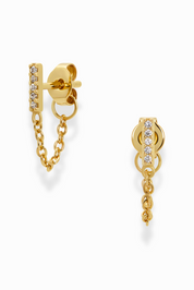 Gold Hayden Cubic Zirconia Chain Studs