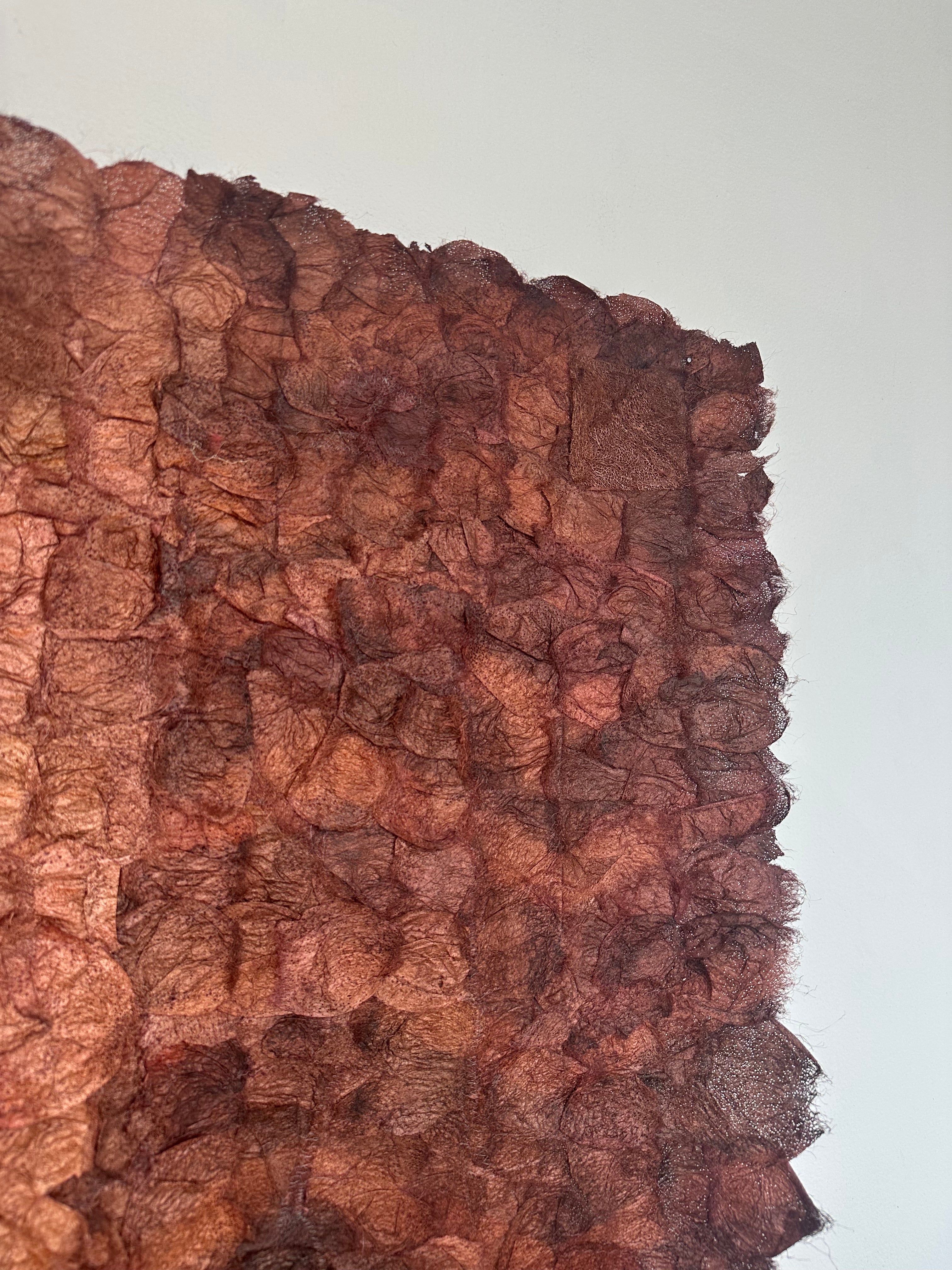Plant Dyed Wild Silk Wall Hanging - Natural Rosy Brown