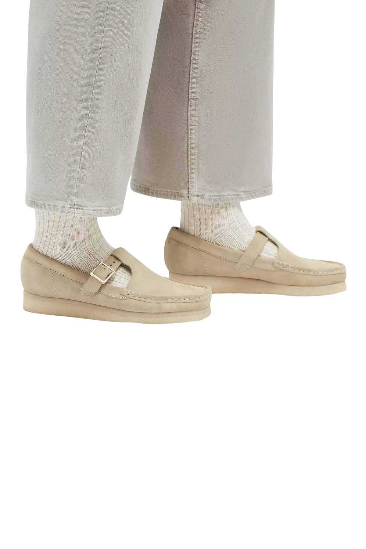 Clarks Wallabee T Bar in Maple Suede