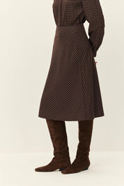 Brown Plaid Colette Bias Skirt