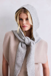 Blizzard Grey Alpaca Hooded Scarf