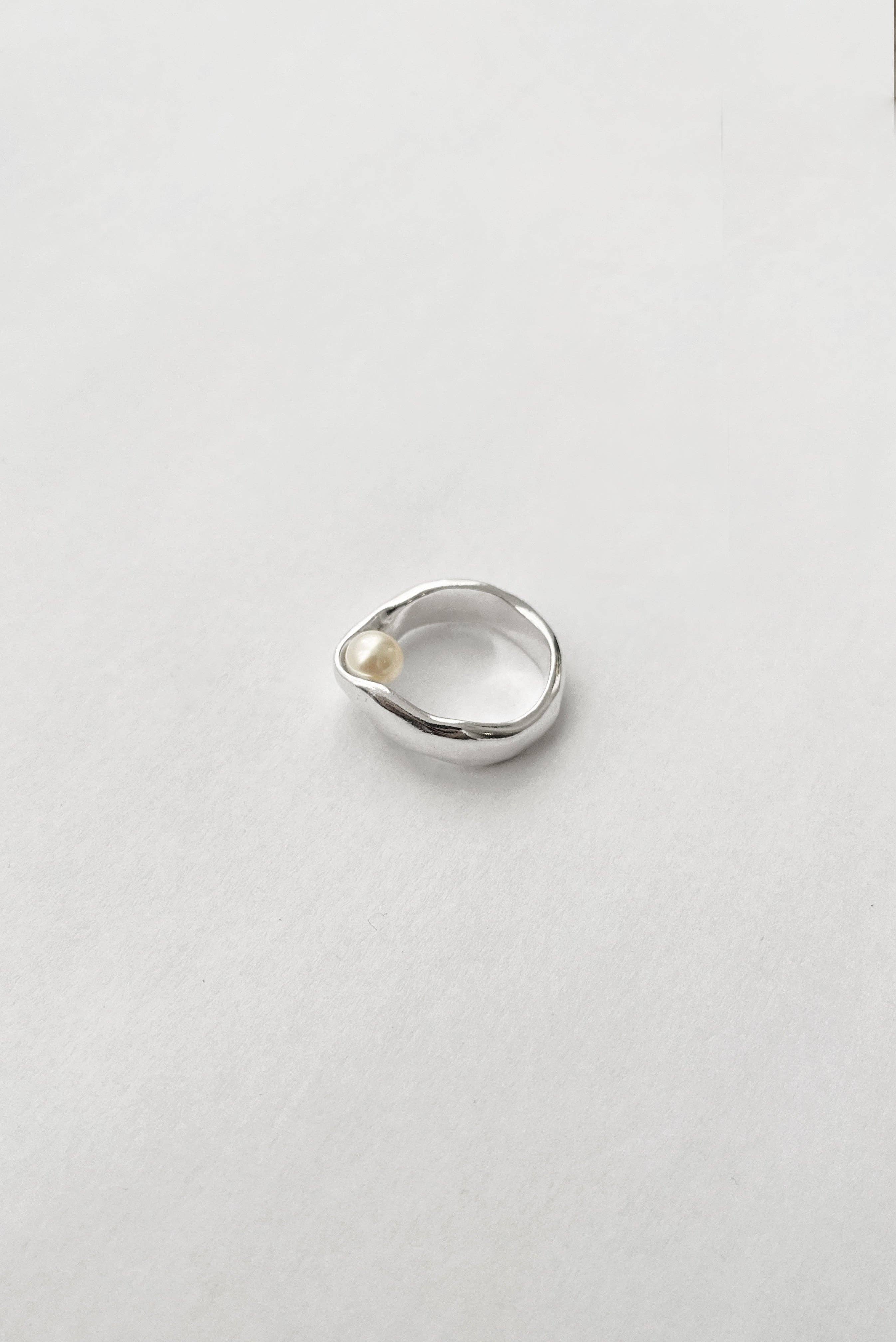 Kara Yoo Sterling Silver Hidden Pearl Ring