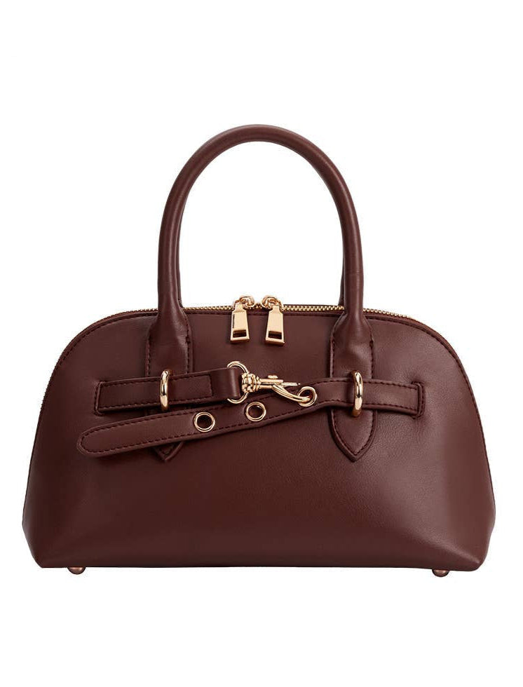 Rue Burgundy Vegan Top Handle Bag