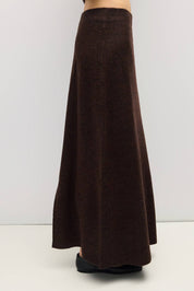 Brown Knit Danica Midi Skirt