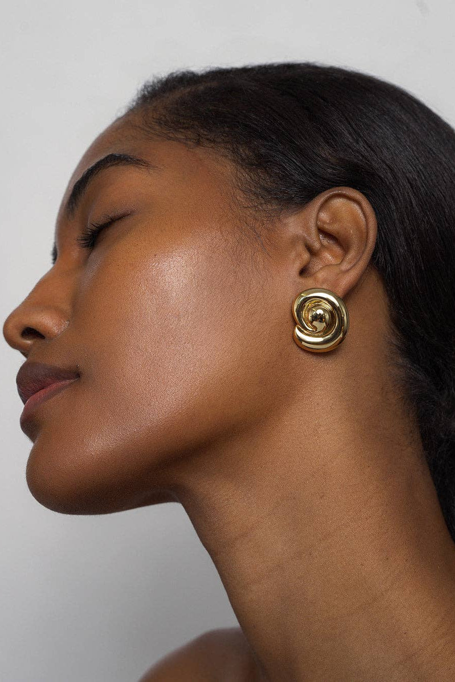 Gold Milley Spiral Statement Studs