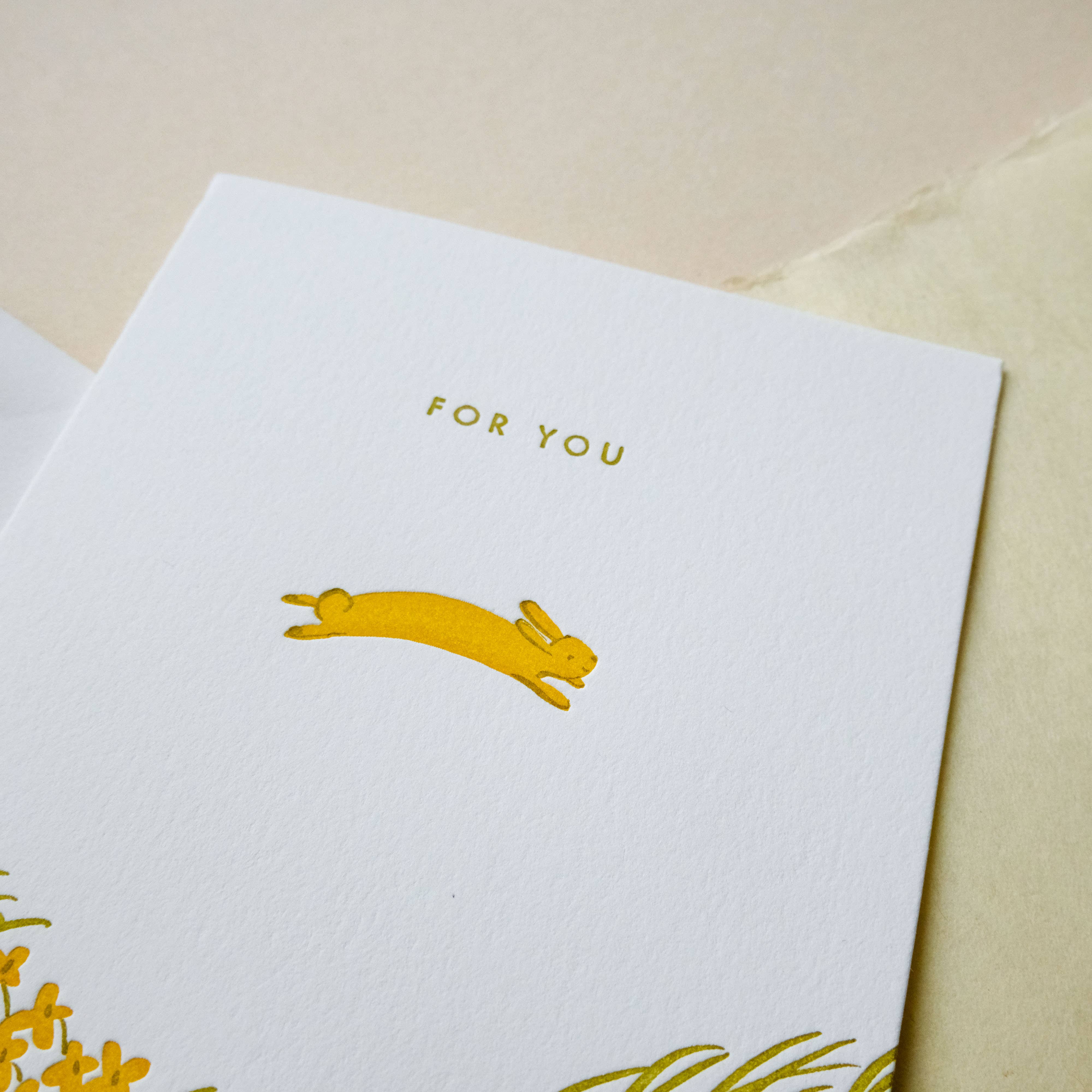 Homework Letterpress Studio For You Bunny Card