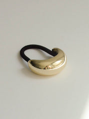 Gold Narrow Crescent Metal Cuff Hair Tie