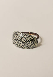 Curved Oval Leopard Print Resin Hair Tie