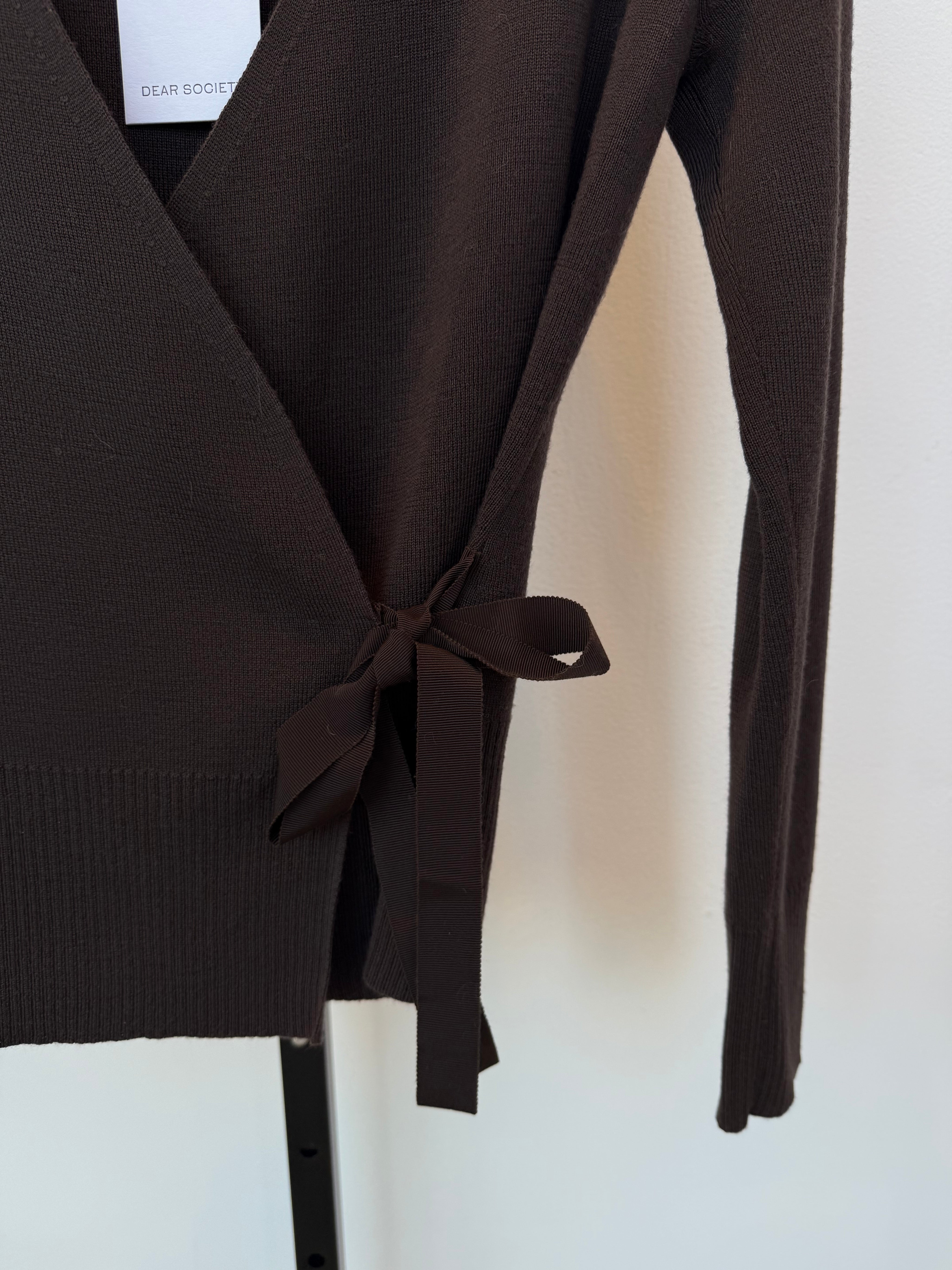 Vintage Brown Cashmere Blend Wrap Sweater
