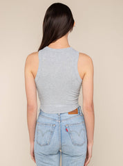 Heather Grey Cropped Ribbed Tank